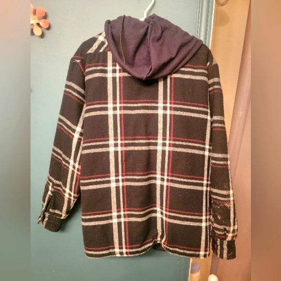 Men's Lrg cotton hooded, outdoor, lined , jacket .great condition.almost new. - Picture 2 of 3